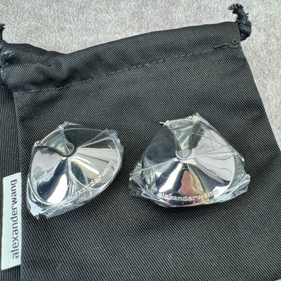 Alexander Wang Fortune Cookie Silver Earrings NEW - Picture 4 of 7